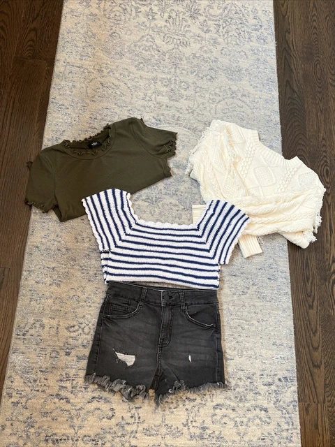 Lot tween girls clothing Nordstrom Bloomingdales Mango Jean Shorts Knits sz 12