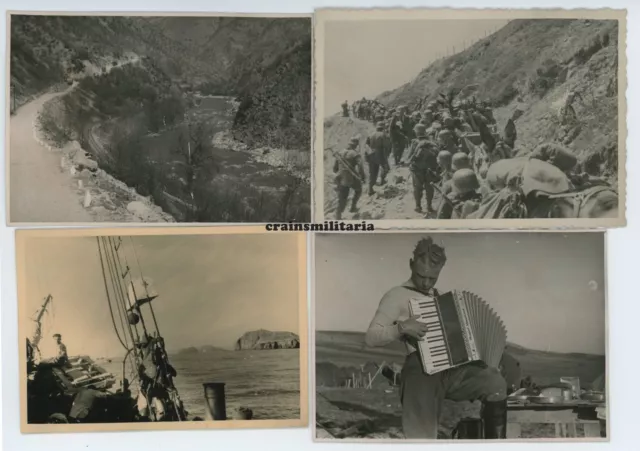 4x Orig. Foto Vormarsch Gebirgsjäger Griechenland Bulgarien 1941 Milos Kressna