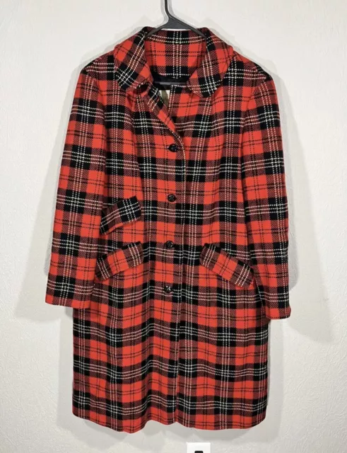 Pendleton Vtg 1950s RedTartan Plaid 100% Virgin Wool Jacket