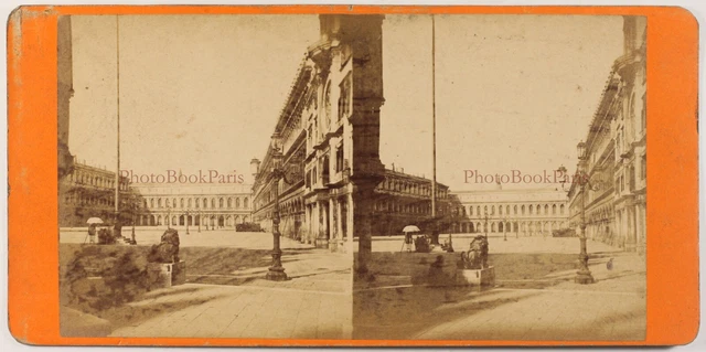 Italien Venedig Platz Wohl Markusplatz c1870 Foto Stereo Vintage