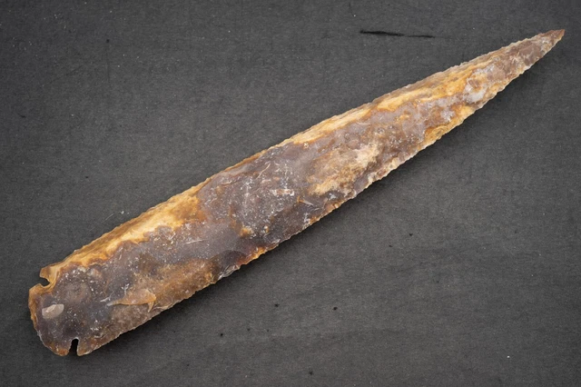 11.1" Flint Spearhead AMAZING COLOR USA Spear Point Knife Blade Arrowhead 542