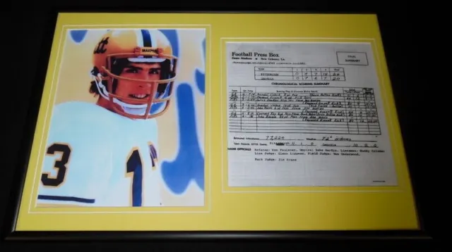 Dan Marino Framed 1982 Sugar Bowl Box Score & Photo Display Pitt