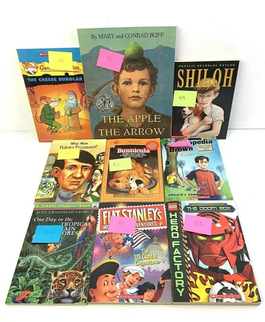 AR Reader Books Lot of 9 (Reading Levels 4.0-5.6) Flat Stanley, Lego, Shiloh..B9