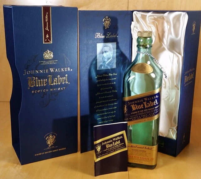JOHNNIE WALKER BLUE Label Scotch Whisky 750ML Boxes & Booklet Empty