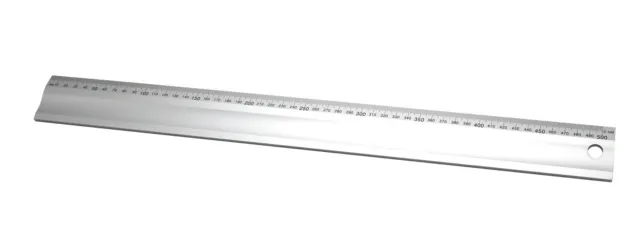 Lineal, Schneidelineal 50cm aus Aluminium, mm Einteilung - Ruler zum Messen