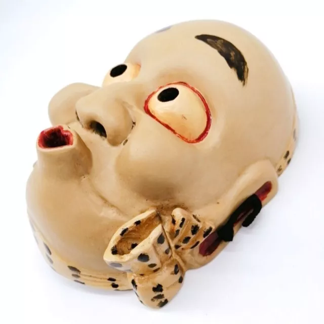 Japanese Wooden HYOTTOKO Mask Vintage NOH God Ornament Interior MSA172