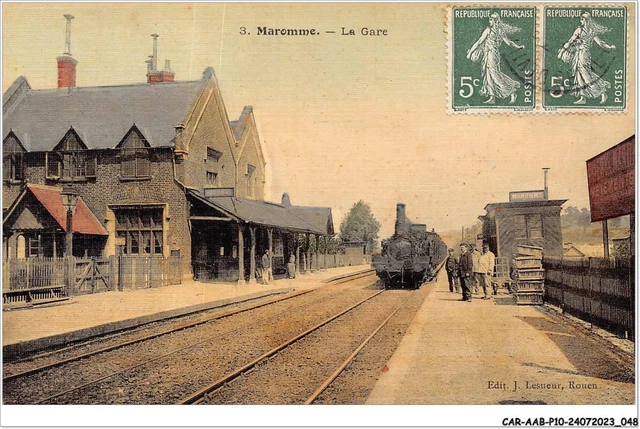 CPA 78 CHARS LA GARE VUE D'ENSEMBLE (TRAIN cpa cliché pas courant