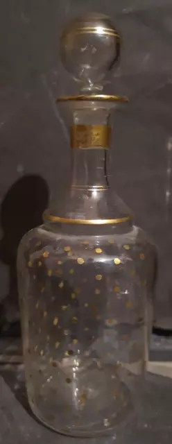 Grand Flacon ou petite carafe en verre doré