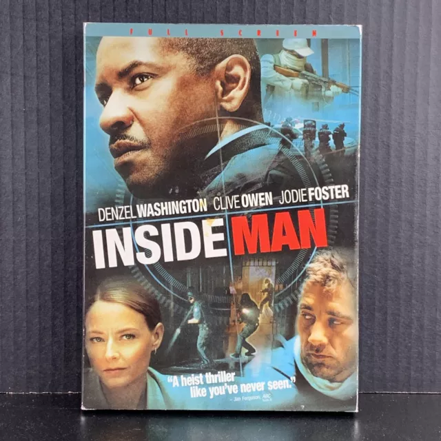 Inside Man (DVD, 2006, Full Frame) Denzel Washington, Jodie Foster, Clive Owen