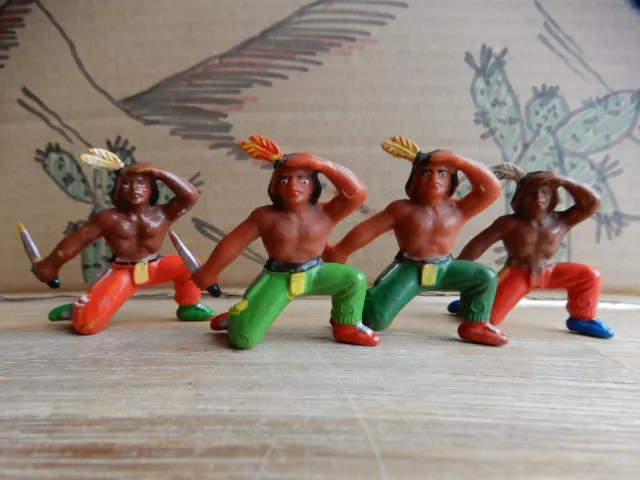 4 x DDR COWBOYS & INDIANER GUMMI FIGUREN RICHARD HOPF Nr. 79 LITTLE BIG MAN RAR