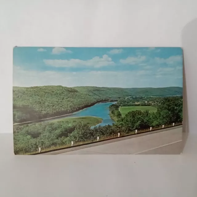 Vintage Americana Route Scenery Susquehanna River Endless Mountains PA Postcard