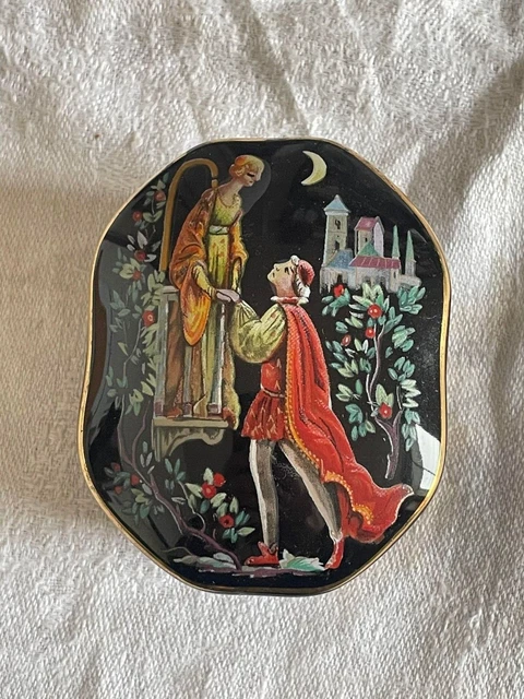 Boîte à Musique Et Bijoux Ancienne En Métal Ciselé, Motif Ange Cupidon - Pièce Vintage Unique