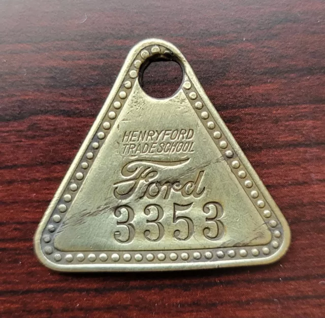 ~Rare~ Ford Motor Henry Ford Trade School Tool Check Employee Badge Tag