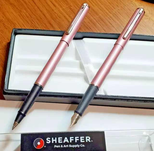 SHEAFFER Agio Pen Set - Fountain Pen (F) & Rollerball Pen - Frosted Pink - [NEW]