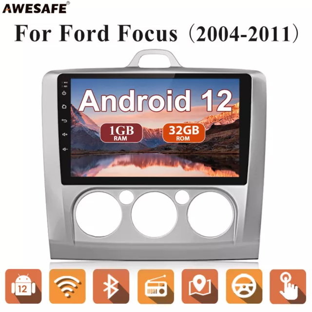 1+32G For Ford Focus MK2 2004-2011 Android 12 Car Stereo SWC DAB+ Radio GPS WiFi