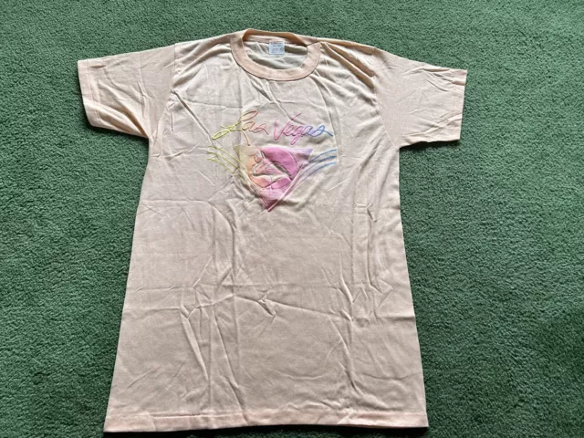 Vintage Rare 1980’s Las Vegas Flamingo Shirt-Tex Peach T-Shirt Size XL NOS
