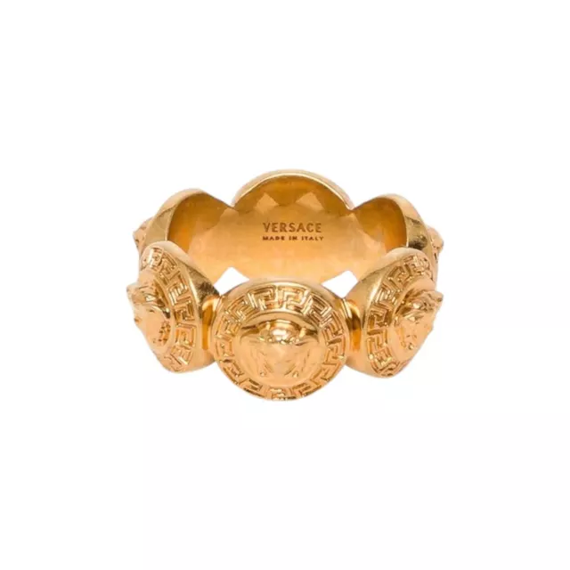 VERSACE Gold Tribute 6 Coin Medusa Brass Ring Size 15/Small NEW RRP 230