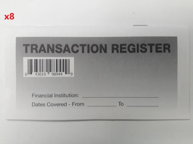 8 - CHECKBOOK Transaction Registers - 2024 2025 2026 Calendar - Check
