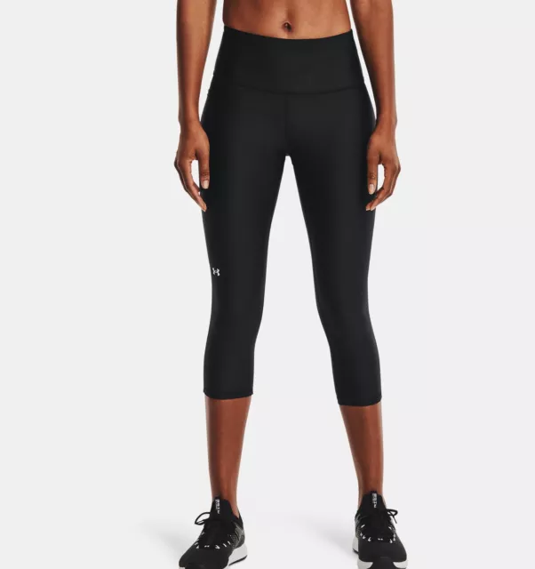 Leggings Under Armour UA HeatGear Capri Donna Compressione Nero Sport 3/4 S 3