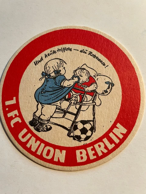 Fußball, DDR-Oberliga, Bierdeckel, 1. FC Union Berlin, über 40 Jahre alt, Zille
