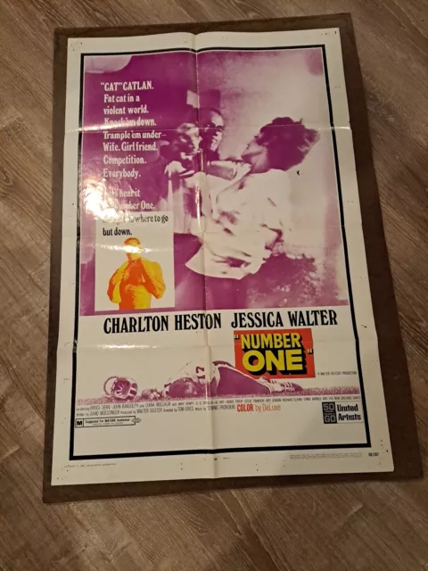 1969 "Number One" Charlton Heston Jessica Walter Original Movie Poster 27x41