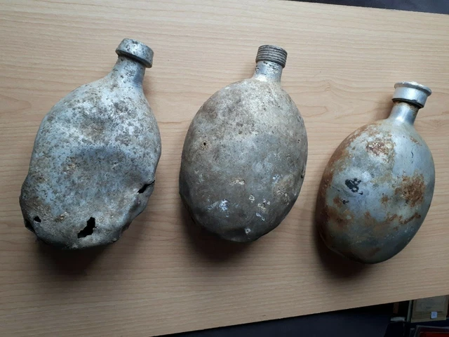 3 VINTAGE MILITARY German and Russian Flasks WW1/WW2 Army Soldier ...