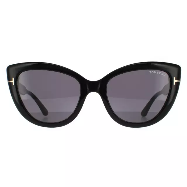 Tom Ford Lunettes de Soleil Anya FT0762 01A Noir Brillant Gris Fumée