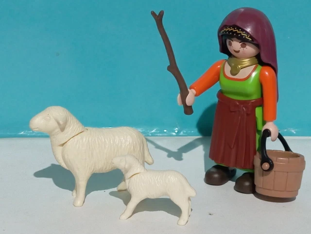 Schäfer Mit Schaf Krippenfigur - Handbemalt Für 11cm Krippen Und Weihnachtsdekoration