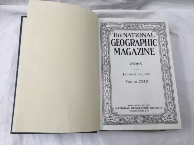 National Geographic Magazine 1958 Jan - June - Hard Cover Binding