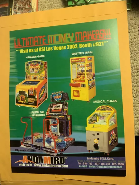 Ultimate ORIGINAL AD 11-8 1/4” Pump It Up SX Andamiro ARCADE VIDEO GAME FLYER