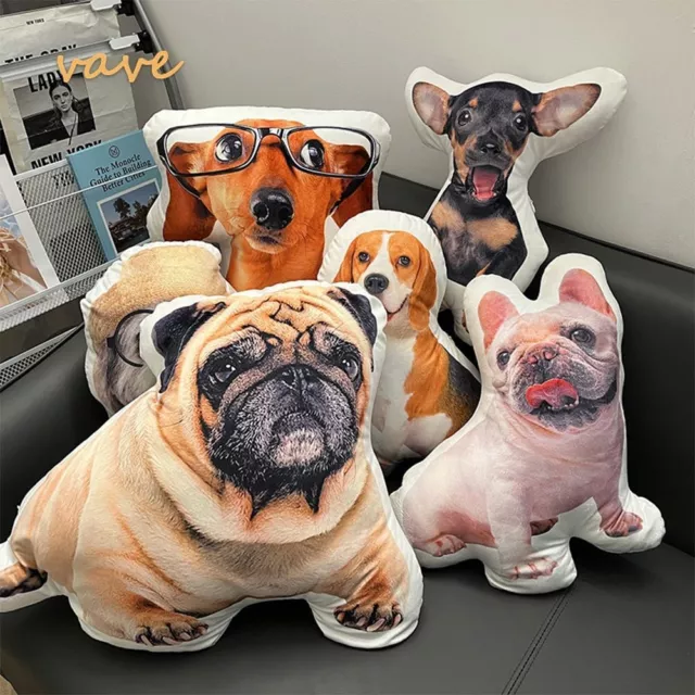 Personalized Pillow Photo Cute Custom Pet Shape Cushion Toys Stuffed Dog Cat 3