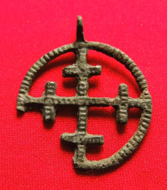 Ancient bronze pendant with Viking cross 10th-12th century