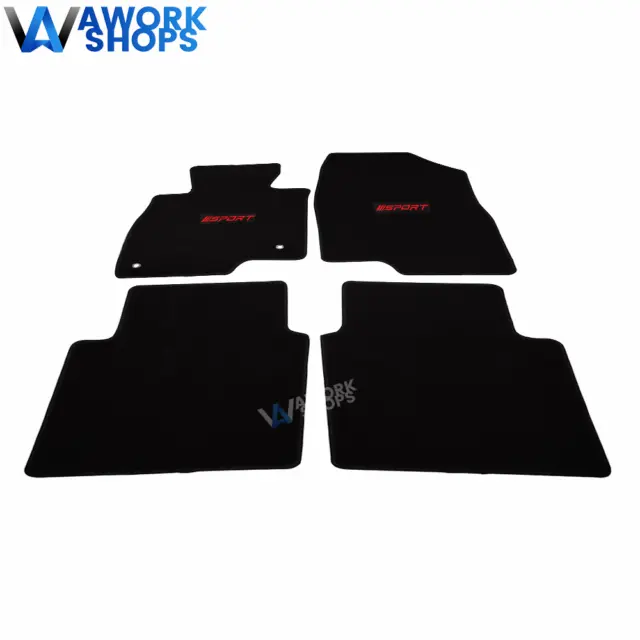 For 14-21 Mazda 6 Black Nylon Floor Mats Carpets w/ Red Sport 4pcs Set