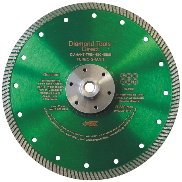 Disque Diamant Turbo EZARC 125mm - Lot De 2 - Pour Granit, Marbre, Béton, Brique