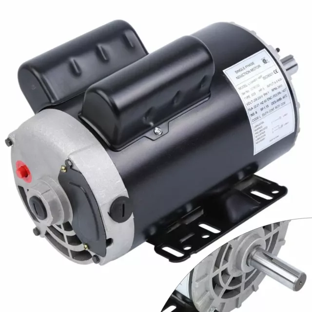 5 HP Air Compressor Duty Electric Motor Single Phase 3450 RPM with 7/8" Shaft US