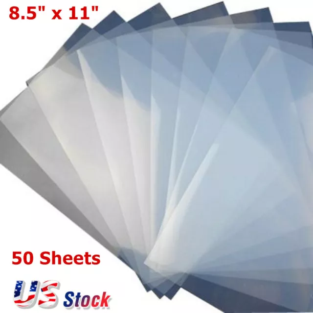 US Stock Waterproof Inkjet Milky Transparency Film 8.5 x 11 - 50  Sheets/Pack