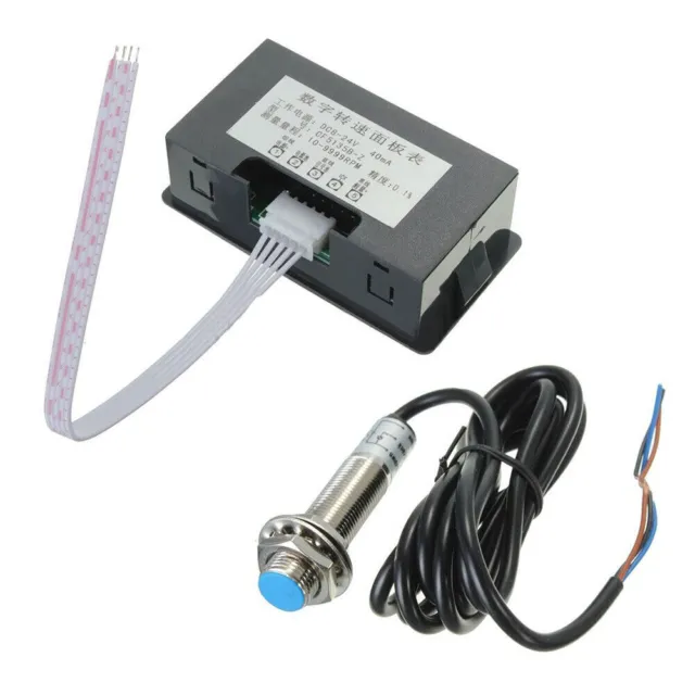 Car Red LED Digital Tachometer RPM Speed Meter Hall Proximity Switch Sensor NPN