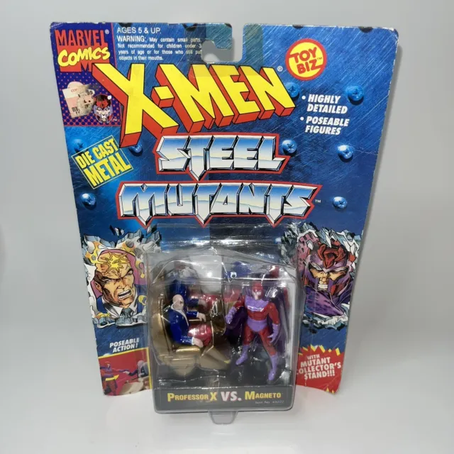 X-men Steel Mutants Professor X VS Magneto Set Metal Action Figure Toy Biz 1994