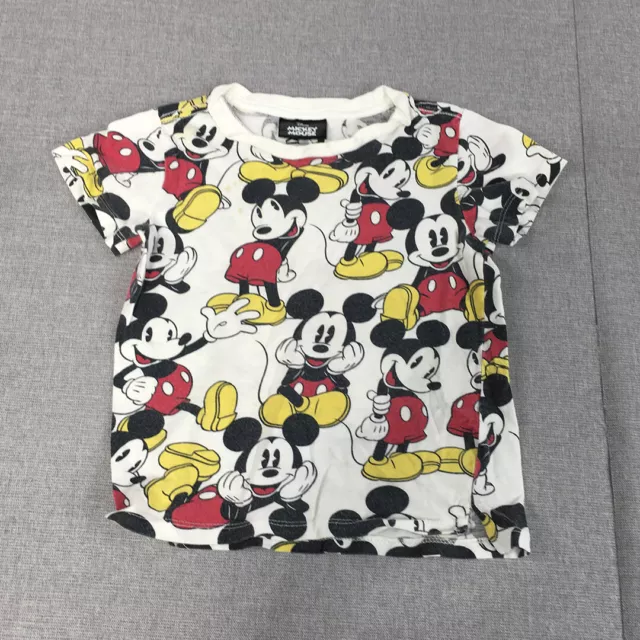 Mickey Mouse Kids Boys T-Shirt Size 3 Toddler Baby White Disney Top