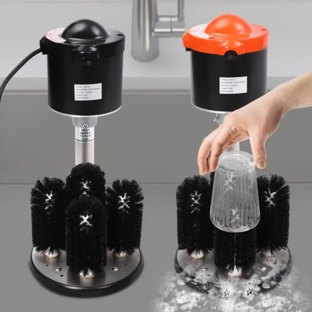 5 Brushe Small Electric Soft Bridged Brush Cup Cleaning Machine For Restaurant
