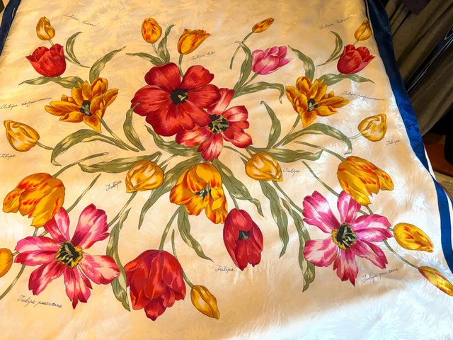 Foulard Carré En Soie Nicole De Beauvoir Paris - 85x85 Cm, Couleur Vert, Occasion