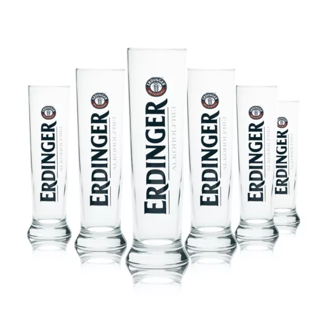 6x Erdinger Glas 0,3l Hefeweizen Weißbier Pokal Alkoholfrei Gastro Geeicht Bier