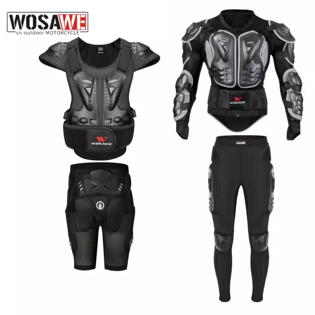 WOSAWE Erwachsene Motorrad Körperpanzer Jacke Schutz Impact Shorts Hip Lang Hose