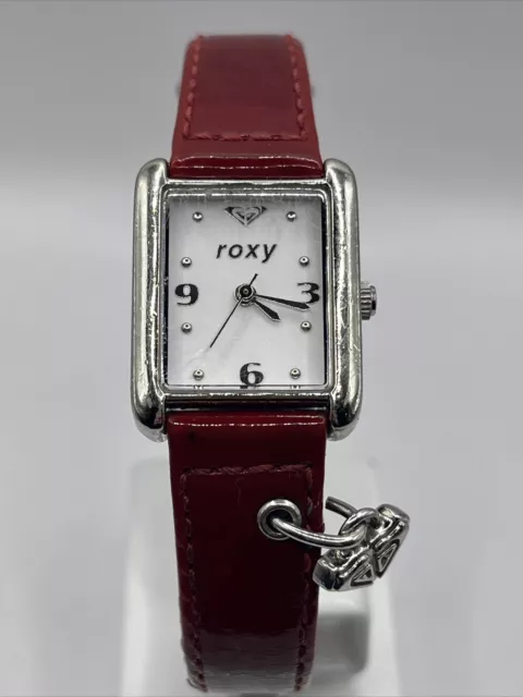 Roxy Women's Quartz Watch Red Band Silver Case- New Battery