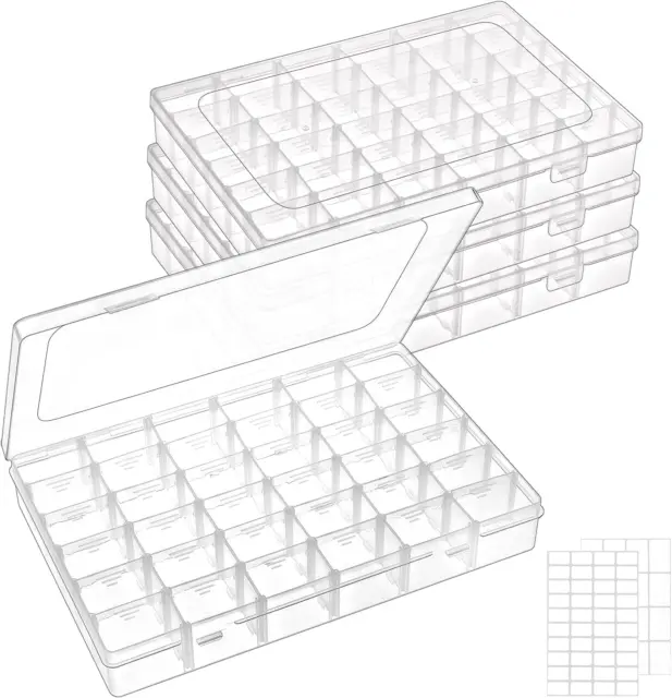 QUEFE 1 Pack 8 Grids Bead Organizers and Storage, Plastic 1 Pack