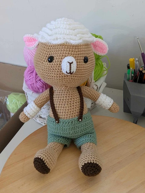 Doudou Girafe Multicolore - Amigurumi Crochet Fait Main - 36 Cm - Neuf - France