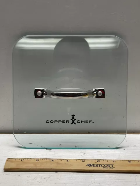 Copper Chef Glass Square Lid Food Press Bacon Burgers Panini 8" by 8" Copper Chef Glass Square Lid Food Press Bacon Burgers Panini 8" by 8"