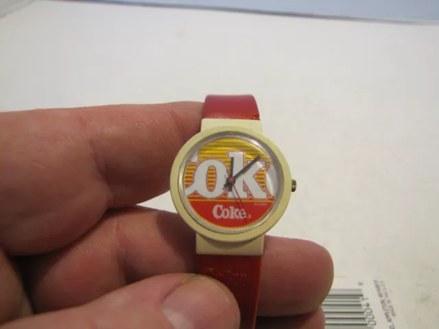 Vtg Women's/Kid's Coca Cola Coke Swatch Watch 808 Works New Battery Used