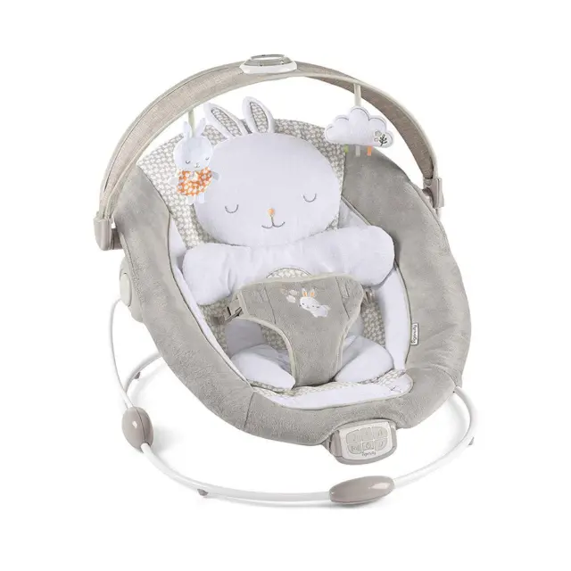 Inlighten Baby Bouncer Infant Seat with Light up -Toy Bar, Vibrations, Tummy Tim