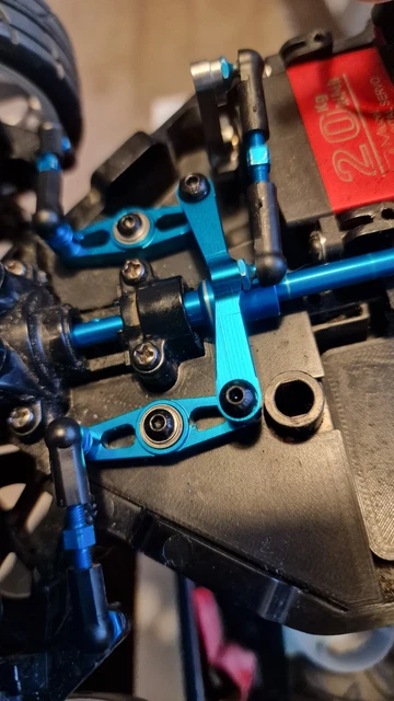 Kit De Direction RC Pour Tamiya TT02/TT02B - Pièces Aluminium Bleu Et Noir